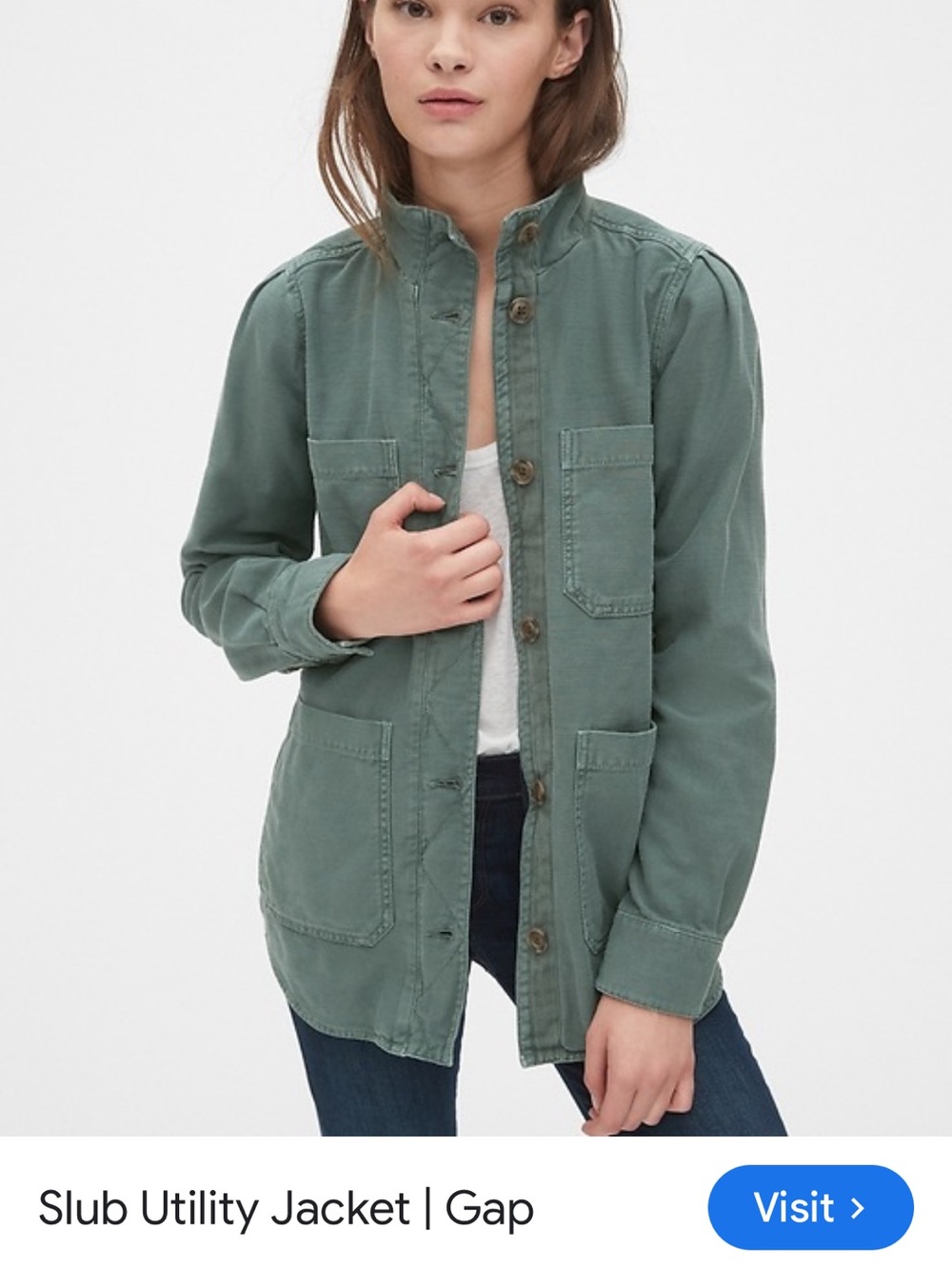 Gap Slub Utility Jacket - NWOT - Olive Green